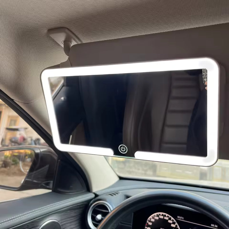 Cross-border Car Makeup Mirror with LED Light